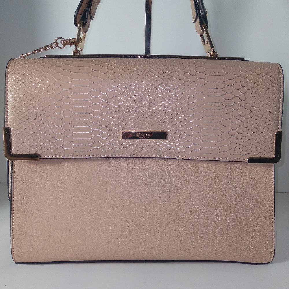 Dune London Pink/Rose Gold Faux Snakeskin Print Hand-Held Bag - Picture 13 of 17